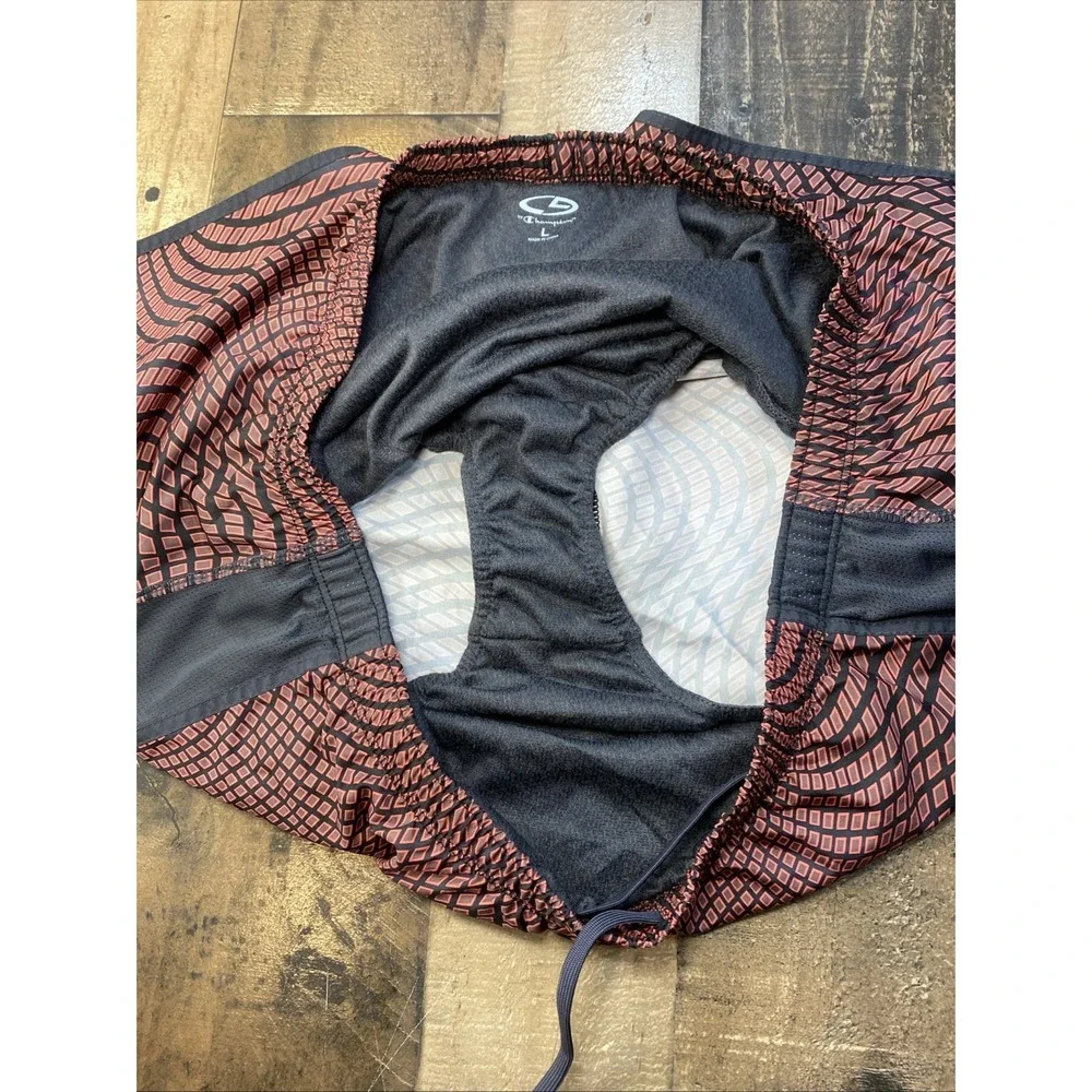 Champion Shorts Women's L Black & Orange/Red Athletic Running Lined Drawstring - Picture 10 of 11